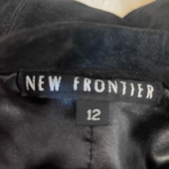 New Frontier black long vintage suede coat - Picture 7 of 10